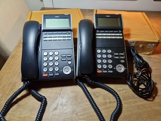 2x NEC DT300 Series Handset DTL-12D-1P (BK) - Digital Office Phone Untested