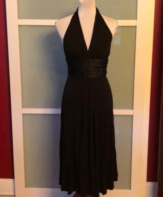 ANNE KLEIN Chocolate Brown Marilyn-Monroe Style Halter Cocktail Dress; Size 4