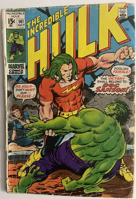 incredible hulk #141 1st doc samson 24pics 1971 bronze age key first vrlow grade