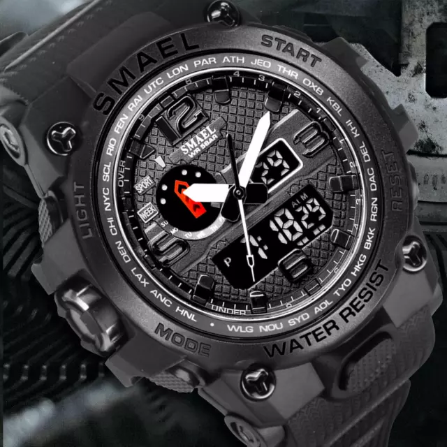Reloj Deportivo Militar para Hombre Reloj de Pulsera Digital Led Impermeable