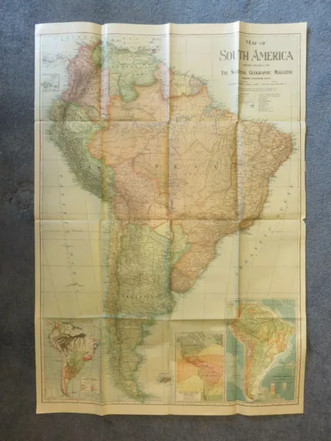 1921 National Geographic Map of South America