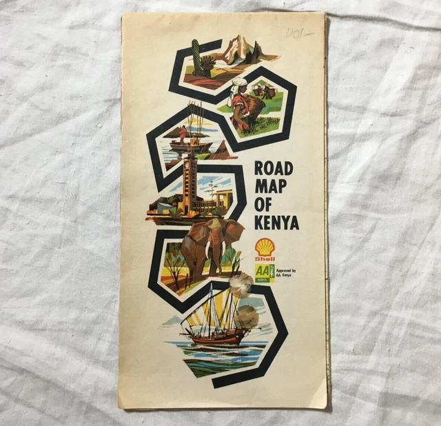 Shell Road Map SHELL ROAD MAP of Kenya 1983 George Philip & sons including Mount ...