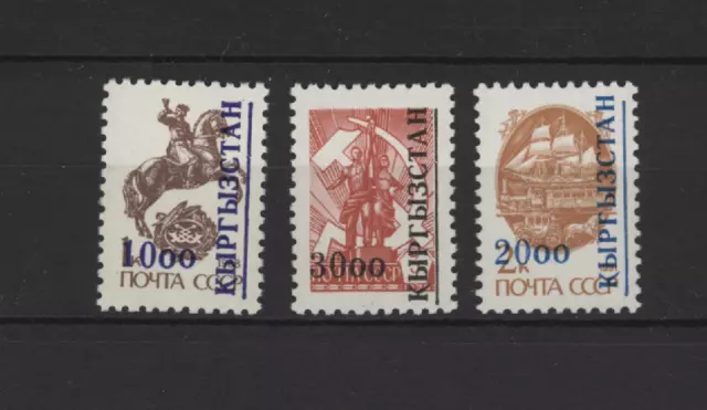15687 Kyrgyzstan 1992 MNH Dauermarken Überdruckt 3v
