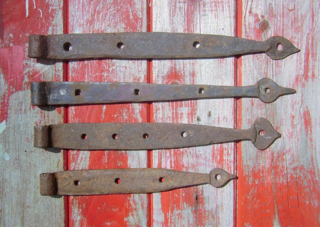 Antique Wrought Iron Strap Hinges Barn Door