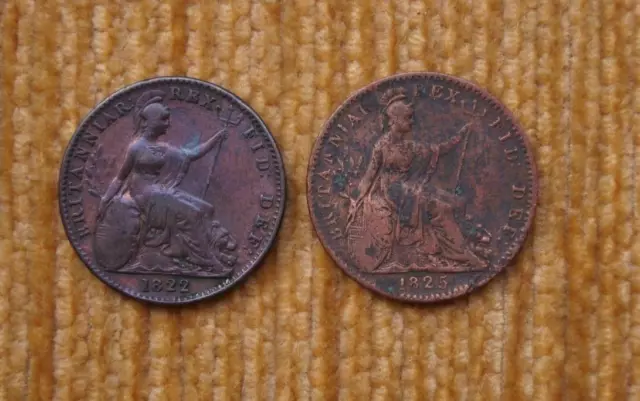 1822 & 1825 Farthings Two coins Please see images