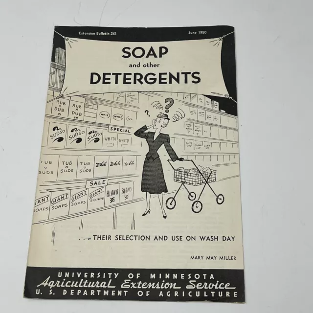 1950 USDA University Of Minnesota Soap And Other Detergents Booklet Book