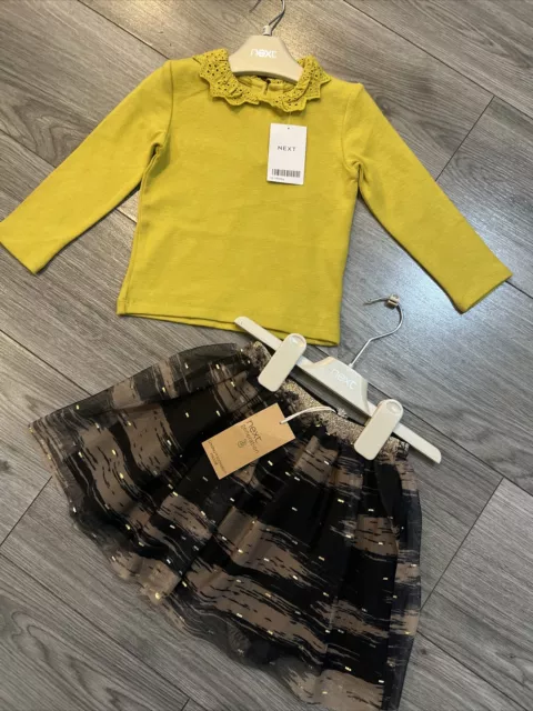Next baby girl 12-18 months top and tutu skirt outfit bundle BNWT