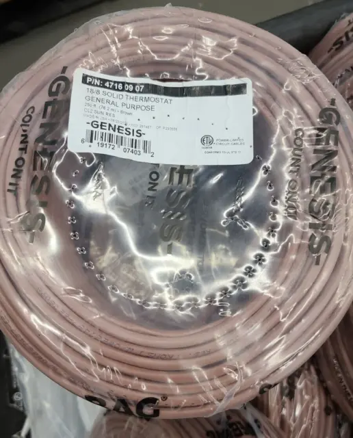 250 ft - 18/8 Solid CL2 (PVC) Honeywell Genesis Thermostat Cable NEW