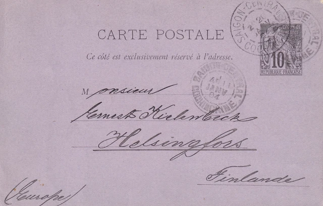 Indochine 1904 Saigon to Finlande