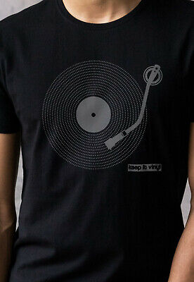 DJ T Shirt Keep It Vinyl Minimal Drum and Bass & Deck Decks Turntable LP Record