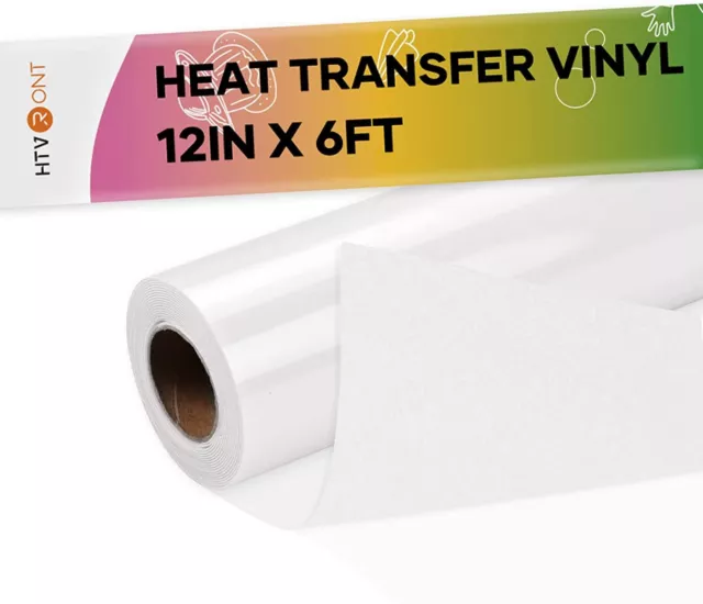 HTVRONT HTV Vinyl Rolls Black HTV and White Heat Transfer Vinyl - 12 x  15ft Black & White HTV Vinyl for Shirts, Black Iron on Vinyl for Cricut 
