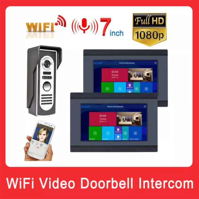 7" LCD Monitor Wired/Wireless Video Door Phone Doorbell Intercom Entry System