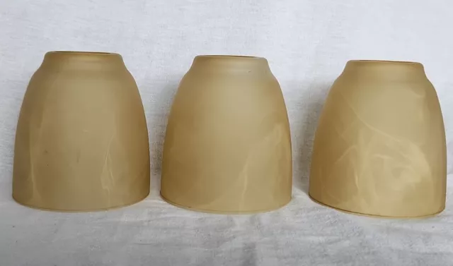 Amber Swirl Glass Light Shades. Lot of 3. Replacement Lamp, Pendant, Ceiling Fan