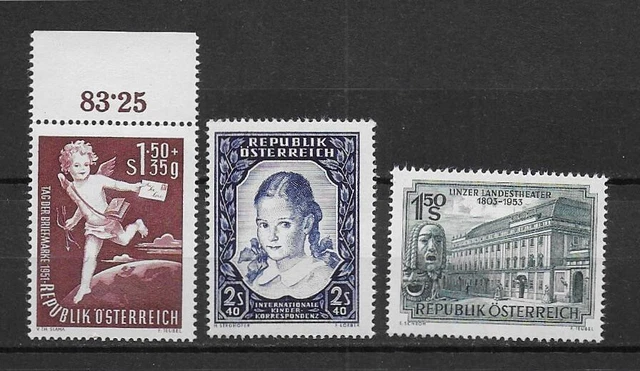 ÖSTERREICH 1952/1953 ANK 988 RAND,993,997 postfrisch**, MiNr. 972,976,988, TOP!