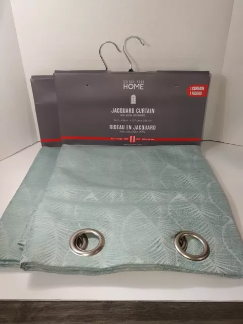 Safdie & Co Colour Your Home Jacquard Curtain 54in × 96in Foam Green Curtains...