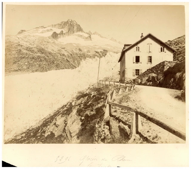 Tirage Vintage Suisse Glacier Du Rhône Circa 1895 - Vue Générale - Photo Ancienne 10x13 Cm