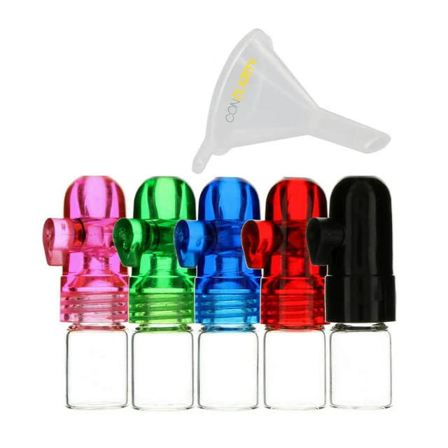 5 Pack Bundle | Premium 0.5g Twist e-Snuff Spice Storage Bullet w/ Micro Funnel