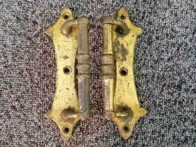 Pair of Antique Brass Door / Drawer / box Handles