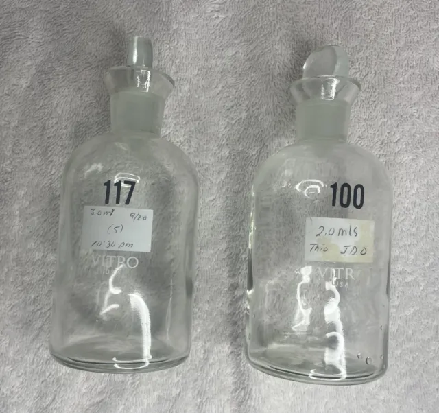 Wheaton Glass Lab Bottle Clear Lot Of 2