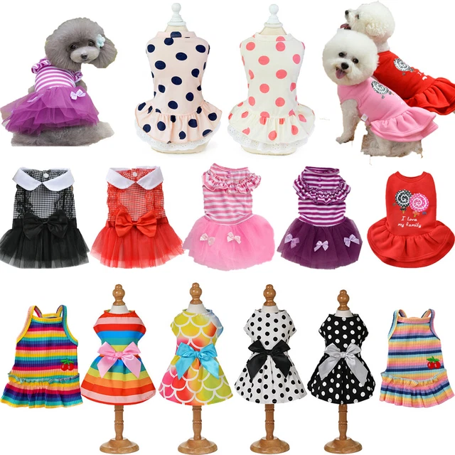 Belle Robe Pour Chiot Chien Jupe Costume De Princesse Vêtements D'été Tissu %