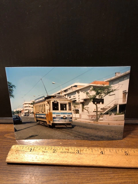 Vintage 1983 Porto Transport No 143 Portugal Trolley Train  RR Railroad Photo