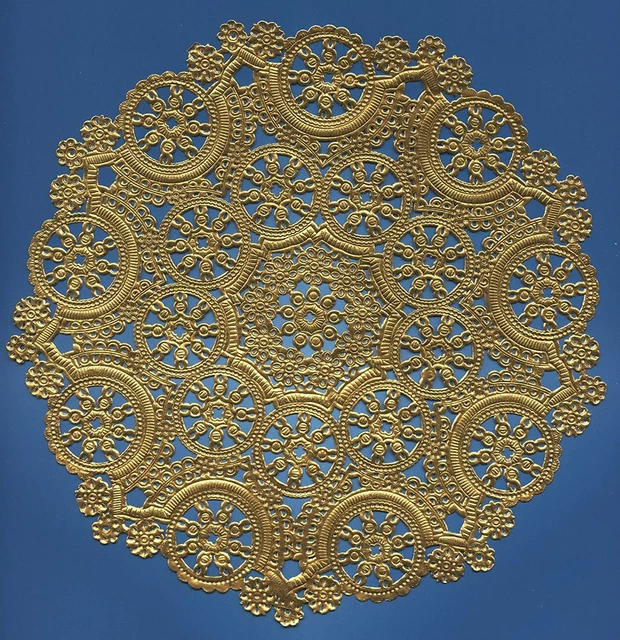 Royal Consumer Lace Round Foil Doilies, Gold, 10-Inch, Pack of 8 (B26511)