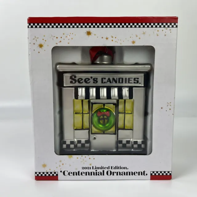 See's Candy 2021 Limited Edition Centennial Glass Ornament