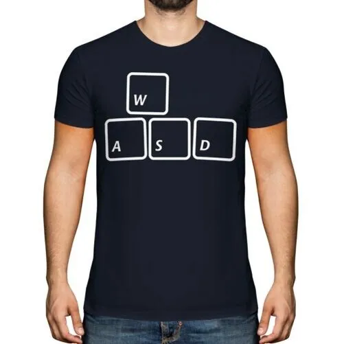 Wasd PC Gioco Uomo T-Shirt Regalo Tastiera Gamer