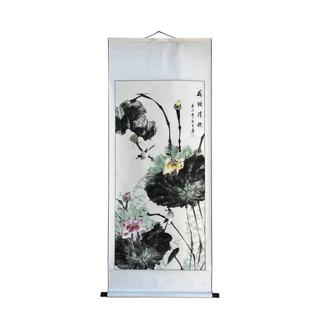 Chinese People Color Ink Scroll Painting Museum Quality Wall Art cs5645S Chinese People Color Ink Scroll Painting Museum Quality Wall Art cs5645S