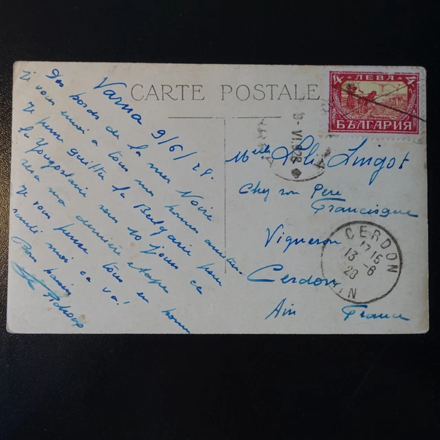 Bulgarien Brief Cover Briefmarke Gestempelt IN Feder + Stempel Varna 1928->