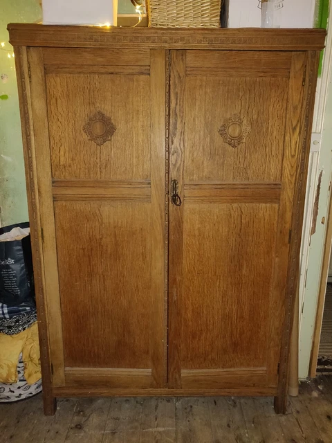 Antique 1920s oak wardrobe