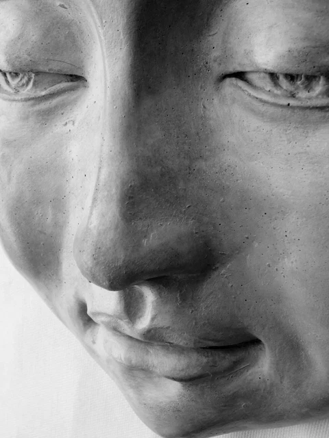 Original Buddha Wall Sculpture, Durable Cast Stone, Unique, Handmade, Claybraven