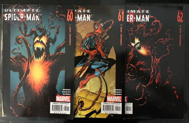 Marvel Comics Ultimate Spider-Man #60 , 61 & 62 2004 1st Appearance Carnage NM