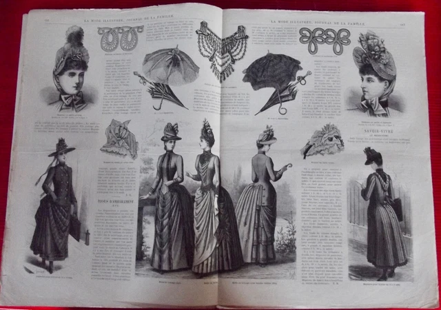 Revue Ancienne LA MODE ILLUSTREE N°13 - Dimanche 27 Mars 1887 - Original +150 Ans - Occasion