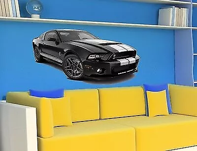 Pegatina de pared para coche FORD MUSTANG GT500 Shelby negro 3