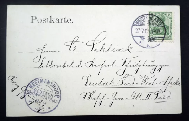 Dt. SW-Afrika Stpl.; "KEETMANSHOOP DSWA 9/9/05", K1 AK-Stpl, MiNr. DR 70b