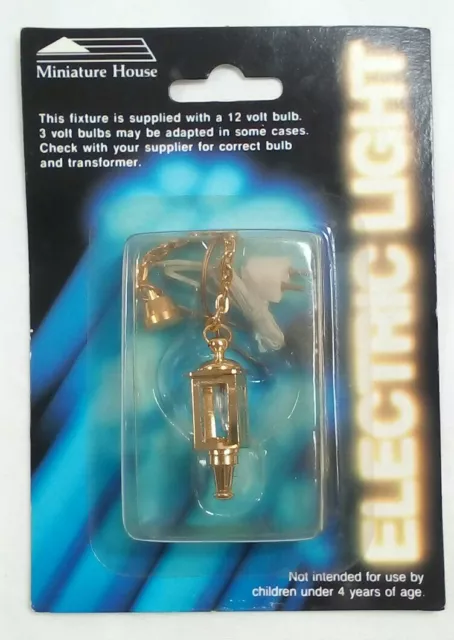Miniature House Dollhouse working lights 12v bulb Chained Pendant Lantern gold