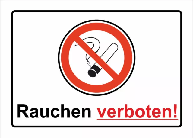 Rauchen verboten - PVC-oder Aludibondschild oder Klebeschild, HAMMERPREIS