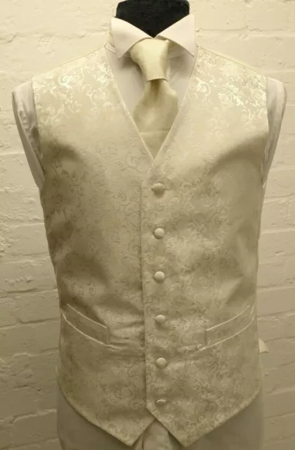 Cappotto in vita - matrimonio, formale, broccato avorio vortice - ex noleggio. Molte taglie. In perfette condizioni 2