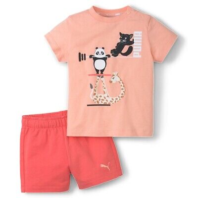 PUMA Paw Infants Set 599815 Rosa 26 Baby kombi Set Freizeit Hose Shirt Neu