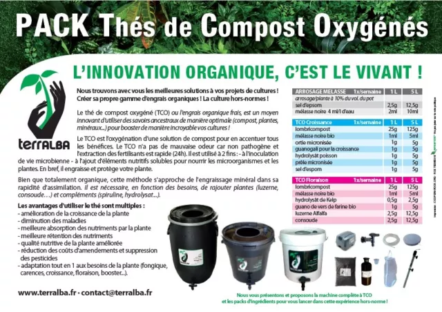 Pack TCO floraison 3 pour 400L de thés de compost potager microorganismes 3