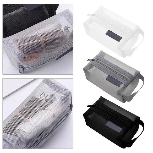 Clear Mesh Portable Large Pen Pencil Case Makeup Cosmetic Storage U K6 Y5G3