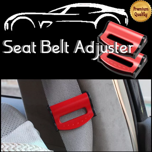 AUDI AUTO CINTURA SICUREZZA FIBBIA TAPPO REGOLATORE CLIP ROSSA x2