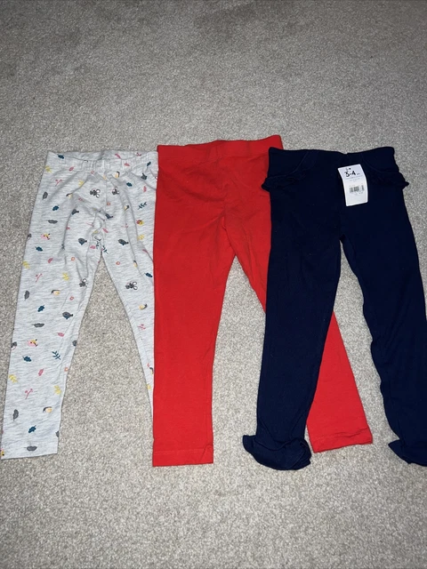 Leggings Ragazza 3 Paia Età 3-4 (M&S, George, Mothercare)