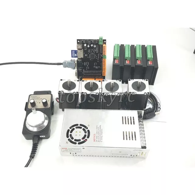 4 Axis CNC Kit USB MACH3 Breakout Board Nema23 Stepper Motor Drivers DM542 NEW&