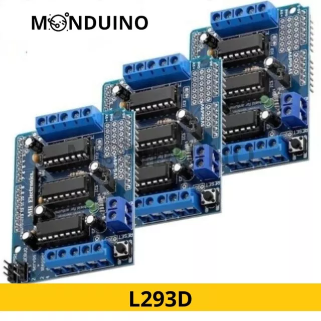 L293D Motor Driver Pilote Shield Board DC-Motor Arduino Uno Mega MONDUINO