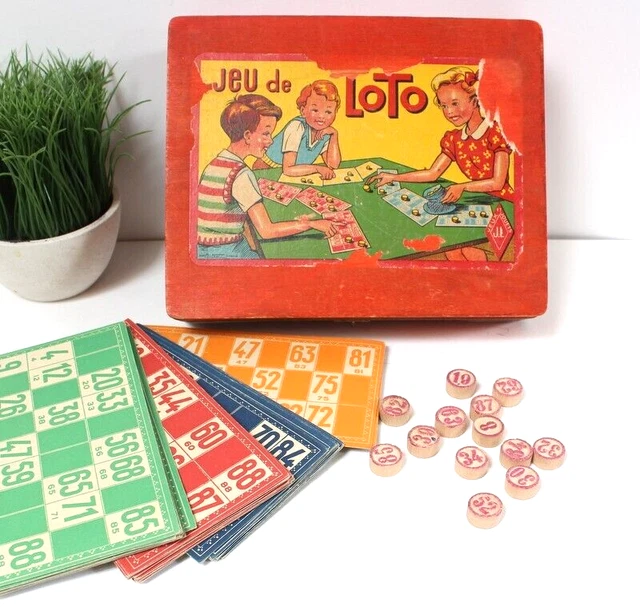 Ancien Jeu De Loto En Bois 'Loteria' - AK Atlas Paris - À Restaurer