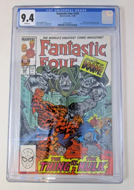 Fantastic Four #320 1988 [CGC 9.4] Graded High Grade NM Hulk & Doctor Doom Cover