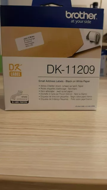 Brother DK11209 Rotolo di etichette 62 x 29 mm Carta Bianco 800 pz.