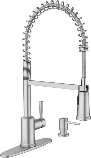 🆕 Moen Indi 87194SRS Pre-Rinse Pulldown Sprayer Kitchen Faucet - Stainless $279